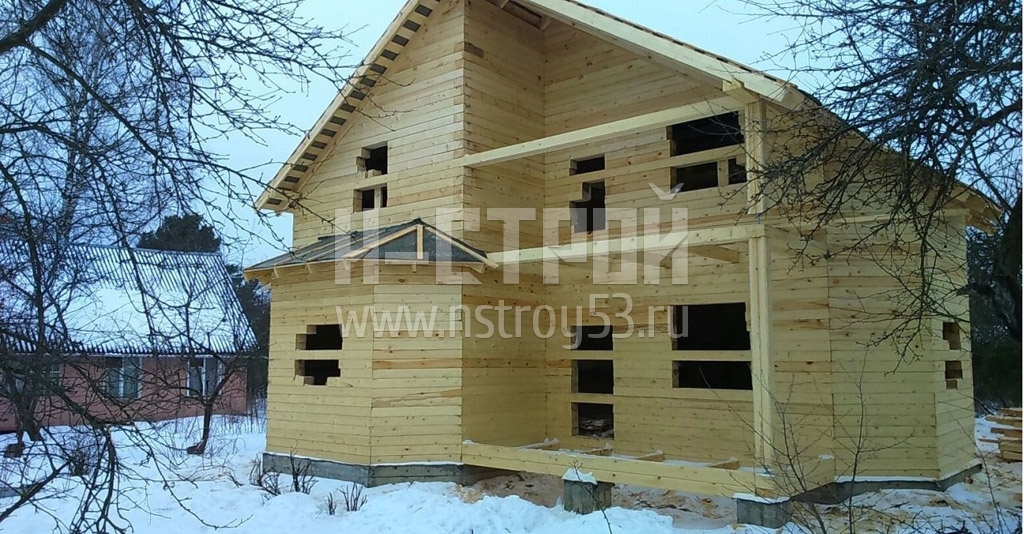 дом под усадку из профилированного бруса москва, недорогие дома из бруса под усадку